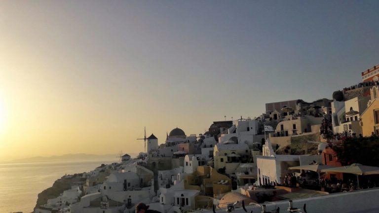 Oia, Santorin, au coucher du soleil